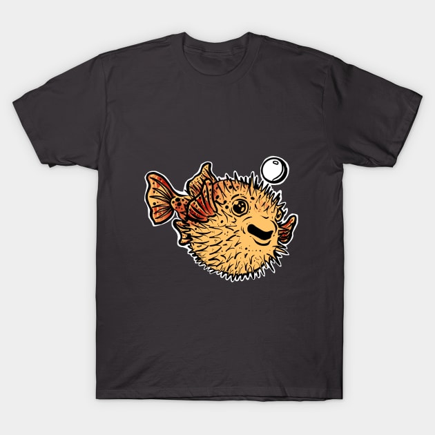 Fugu Trader Cam Puffer Fish T-Shirt by TraderCam